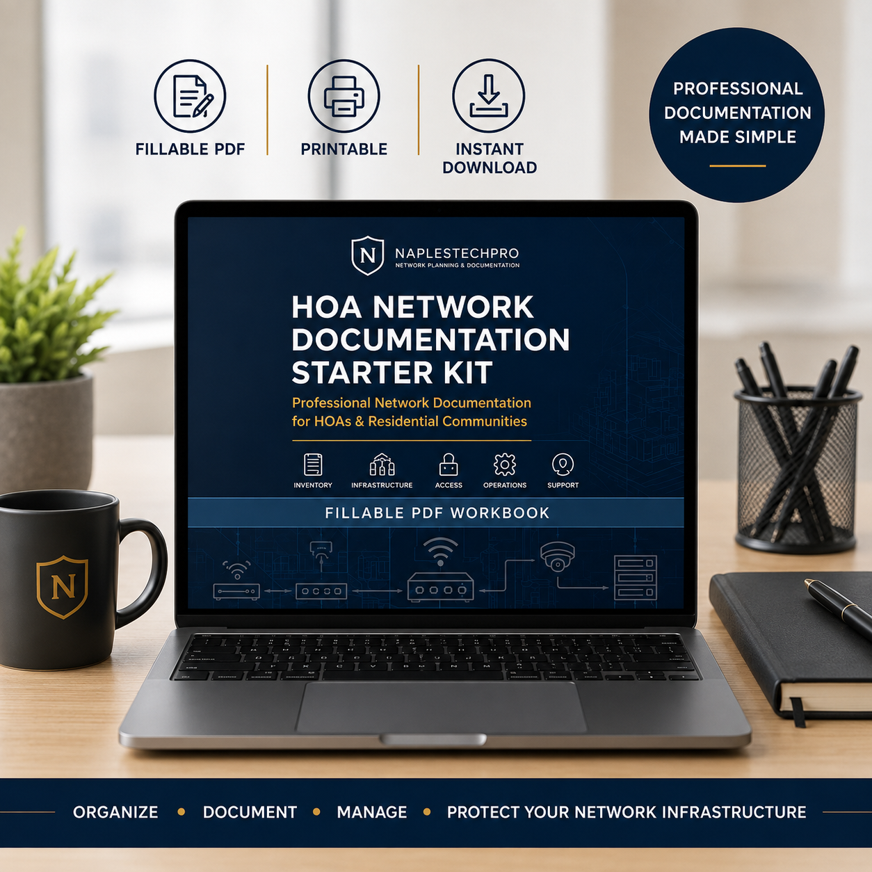 Restaurant Technology Starter Pack with POS, Wi-Fi, device, camera, vendor, and troubleshooting templates