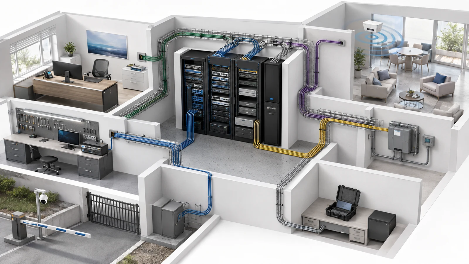 Role-based HOA network access separating management, administrators, vendors, residents, and recovery controls