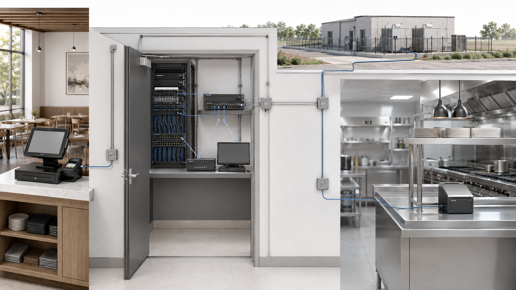 Restaurant incident response coordinating POS, network, internet provider, application platform, and kitchen service evidence